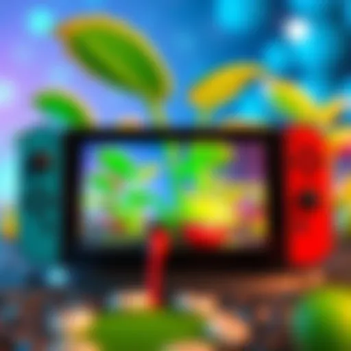 The Nintendo Switch 2 console showcasing a vibrant Piranha Plant camera feature in action during gameplay.