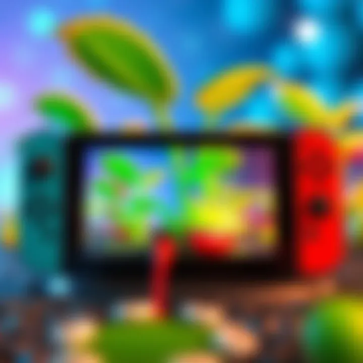 The Nintendo Switch 2 console showcasing a vibrant Piranha Plant camera feature in action during gameplay.
