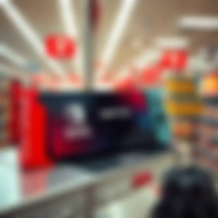 A Nintendo Switch 2 console displayed prominently at a Target store shelf