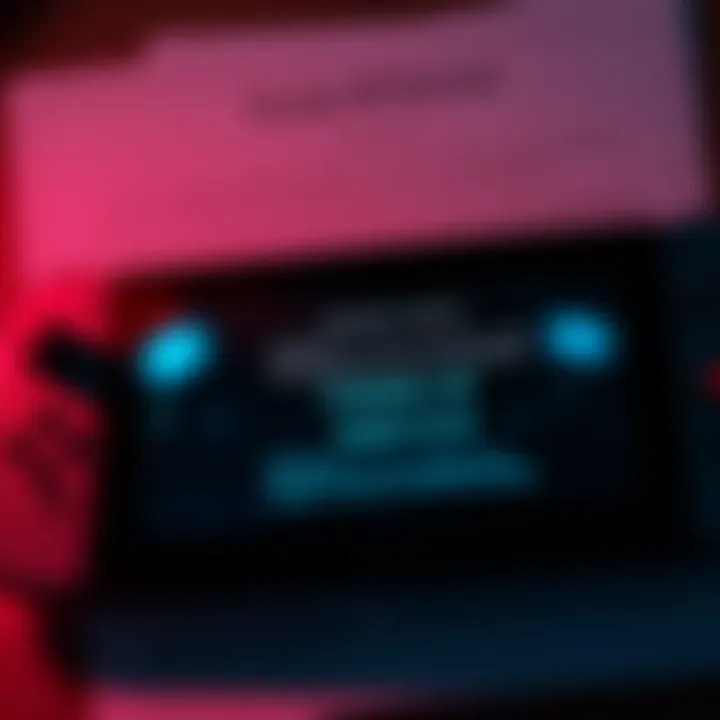 A close-up of a Nintendo Switch 2 console displaying the new Terms of Service on the screen, with a legal document background