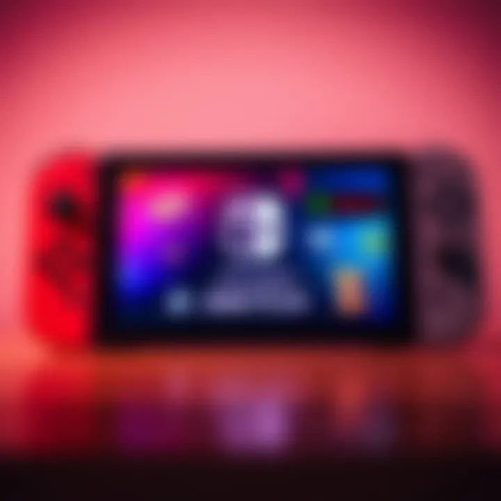 Nintendo Switch console displaying emulated retro games on screen