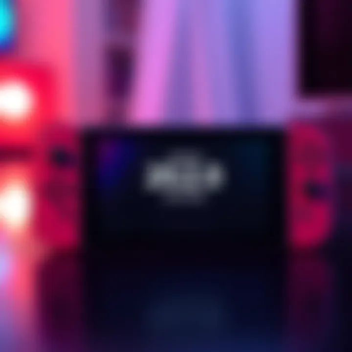 A Nintendo Switch console with a screen displaying the new firmware update notification for version 20.2.0.
