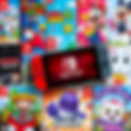Colorful assortment of offline Nintendo Switch game covers featuring cute characters and fun themes