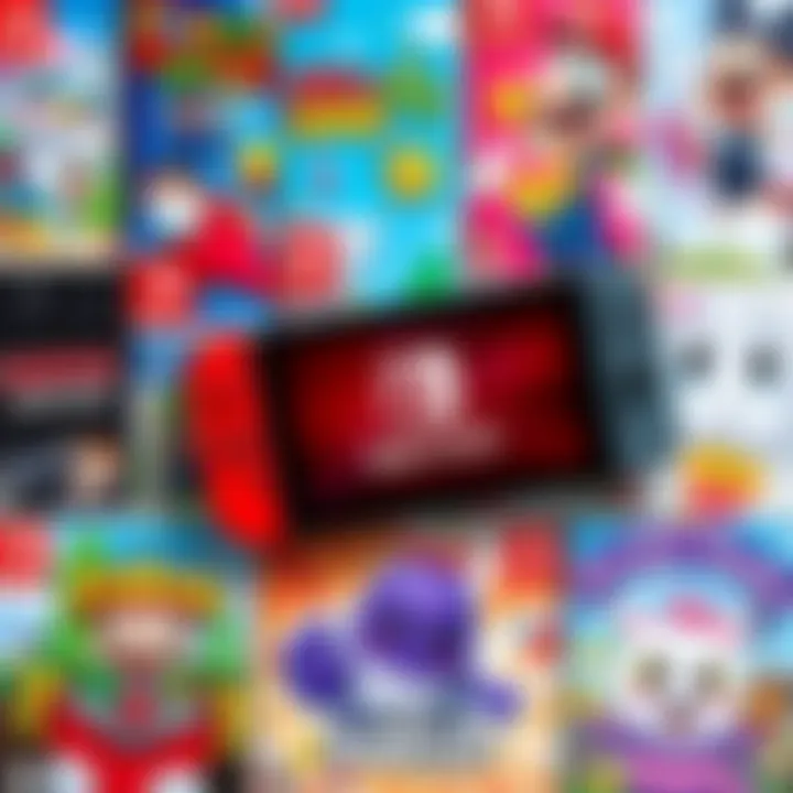 Colorful assortment of offline Nintendo Switch game covers featuring cute characters and fun themes