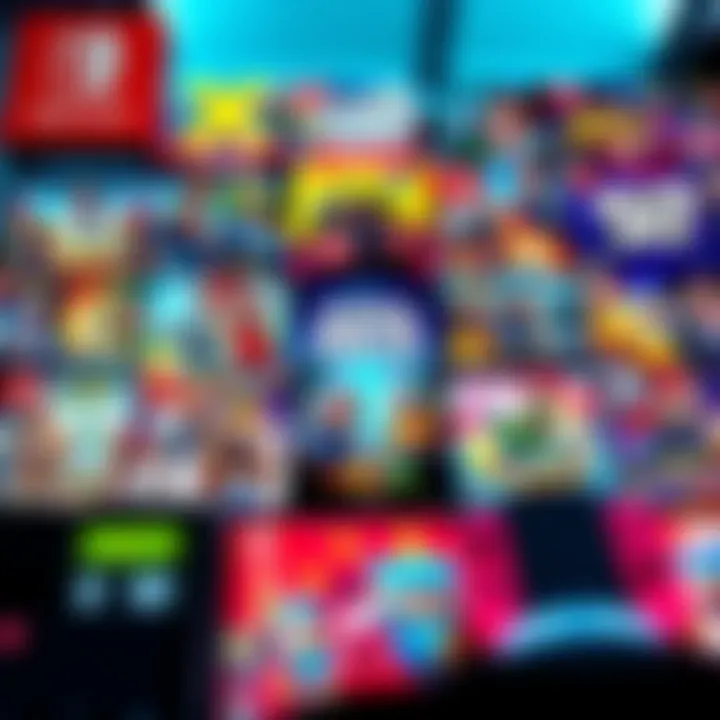A collection of Nintendo Switch point and shoot games displayed with vibrant covers highlighting action and fun gameplay