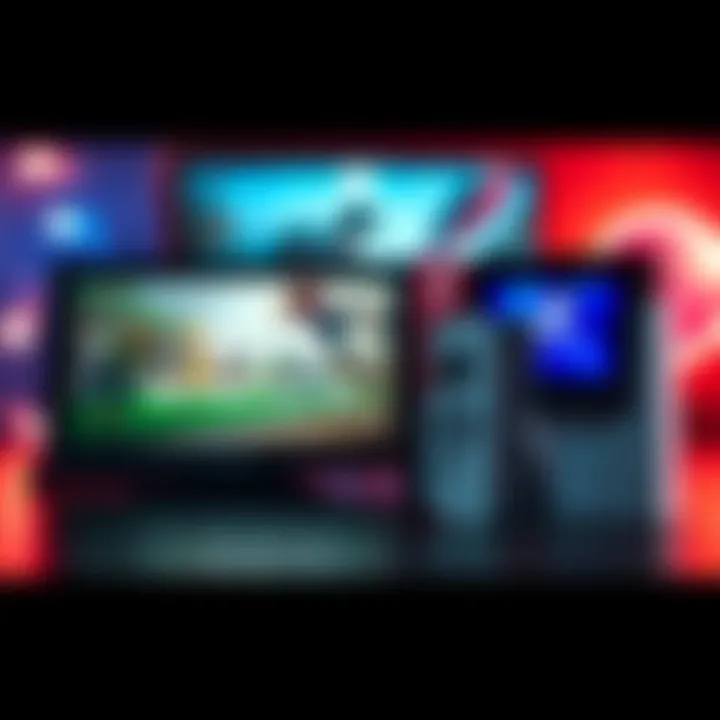 A Nintendo Switch console next to a PS5, highlighting the differences between the two gaming systems, with games displayed on the screens.