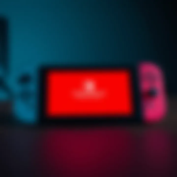 Original Nintendo Switch displaying a red screen error indicating connection issues