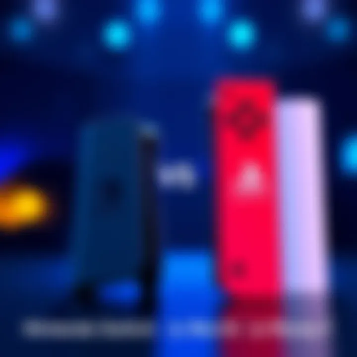 Side-by-side view of Nintendo Switch and PS5 showcasing their unique designs and features.