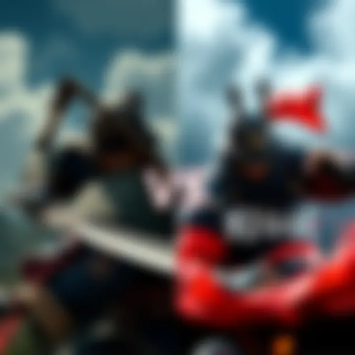 Comparison of Nioh 1 and Nioh 2 gameplay scenes with samurai characters