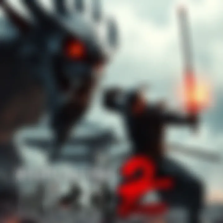 A warrior battling a yokai in Nioh 2, showcasing intense combat and weapon skills against a dynamic background.