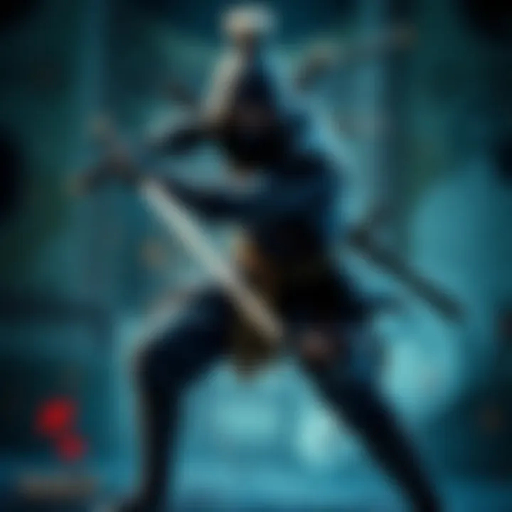 A character from Nioh 2 using tonfas in a powerful Ninja stance, ready for combat.