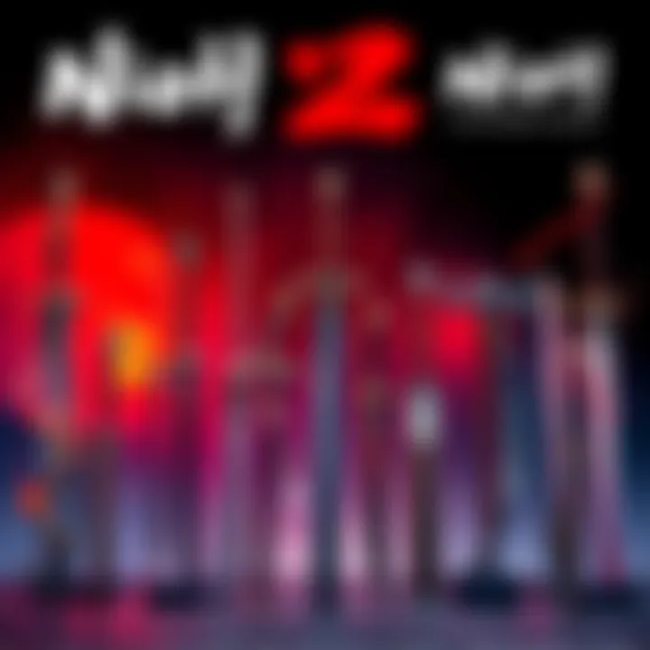 A variety of weapons from Nioh 2 displayed against a dynamic background, highlighting their unique designs and features.