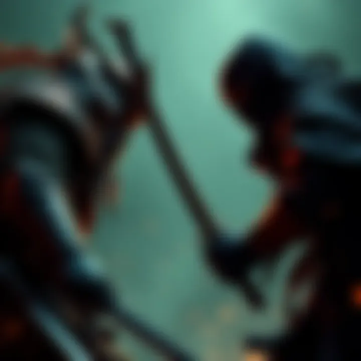 A Samurai and a Ninja facing off in a battle, showcasing different combat styles from Nioh 3.