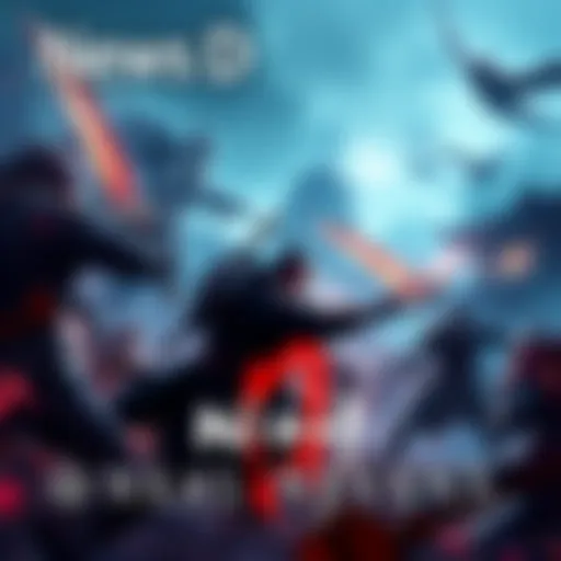 A digital art scene showcasing action-packed gameplay with characters from Nioh 3, featuring intense battles and dark fantasy elements in a dramatic setting.