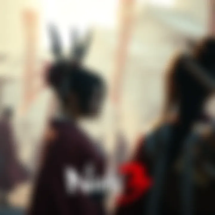 Nioh 3 Disappointing Ending Scene A scene depicting Himiko and Hiruko looking confused in the final showdown of Nioh 3, surrounded by the battle-worn atmosphere.