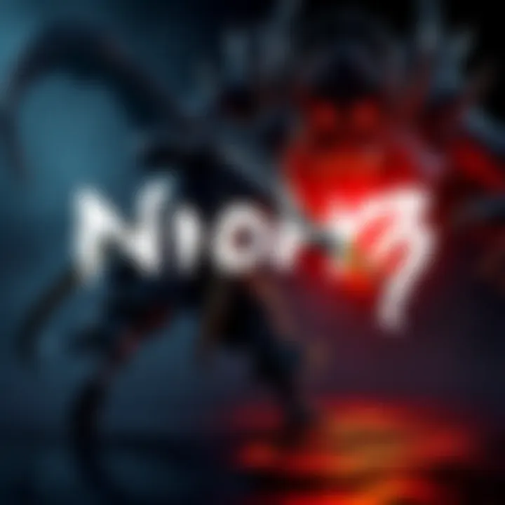 A dynamic scene from Nioh 3 showing a skilled warrior battling a large, menacing creature in a dark, atmospheric environment.