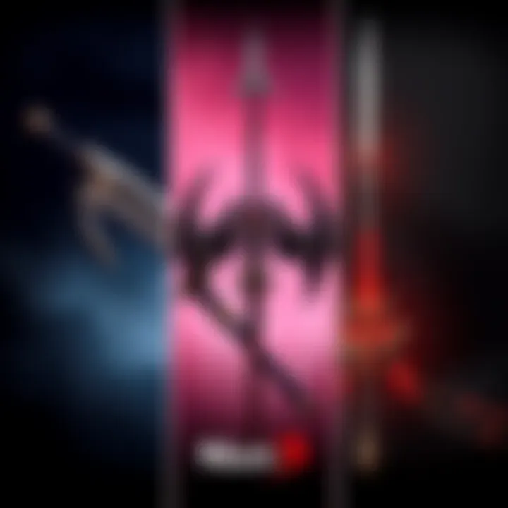 Nioh 3 Weapon Comparison A side-by-side view of the Switchglaive, Odachi, and Spear from Nioh 3, showcasing their unique designs and features.