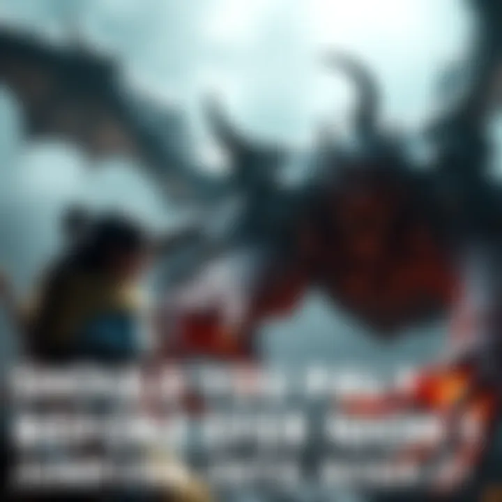 A warrior character in traditional armor battling a monstrous creature in a dark fantasy setting