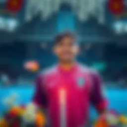 A tribute display featuring Niran Pruksamanee in his sports uniform, with flowers and a candle in the background, honoring his legacy in sports.
