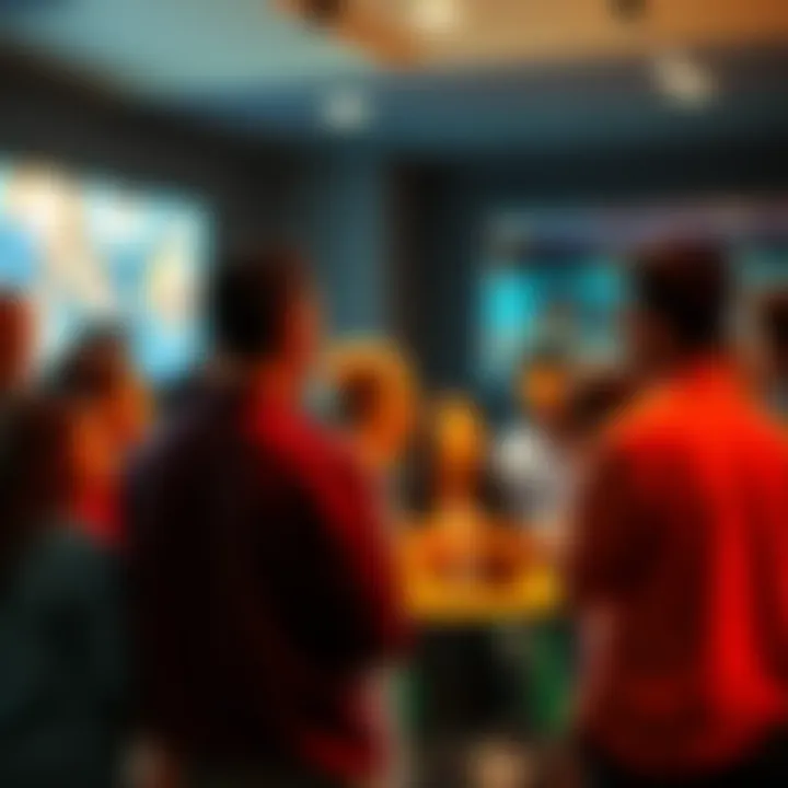 A group of people chatting and sharing opinions about Nitehare trends in a lively forum setting.