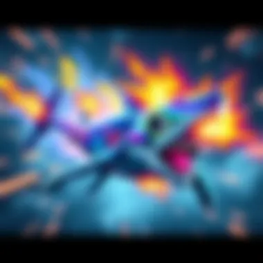 Nitro Megalodon in Action A colorful Nitro Megalodon sprite charging forward, showcasing its powerful energy effects as it boosts damage in gameplay.