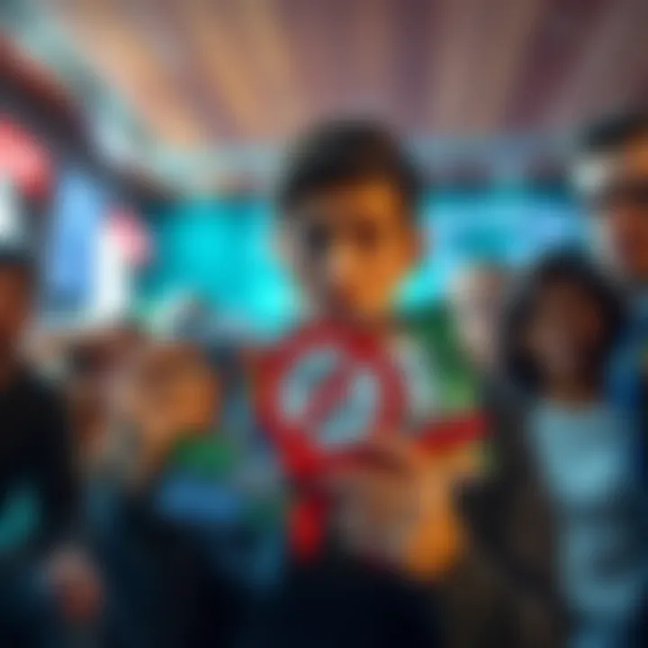 A person looking confused while holding a video game box with a 'Not for Gift' label on it, surrounded by friends who also look puzzled.