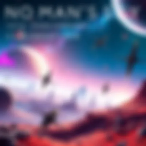 A scene from No Man's Sky showing a vibrant universe with colorful planets and spaceships, highlighting new gameplay features from the Cosmos Update.