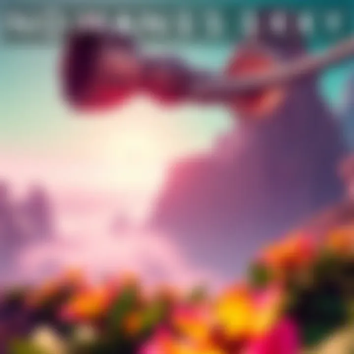 No Man's Sky Gameplay A colorful alien planet in No Man's Sky with a spaceship flying above and vibrant flora below.