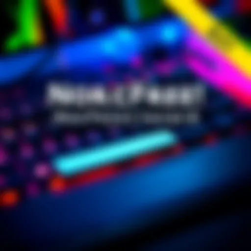 A colorful graphic promoting NocFree's contest to win a Steam gift card. It features a keyboard and a text box for comments.