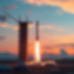 A rocket preparing for launch with a glowing sky in the background, symbolizing the start of the NOCTURNE OP55N2 mission.