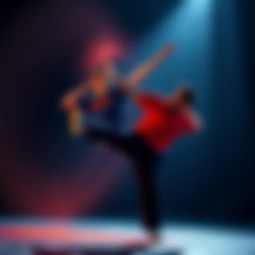 Two performers executing an impressive Nokko 2-man combo move, showcasing their skills in a thrilling moment.