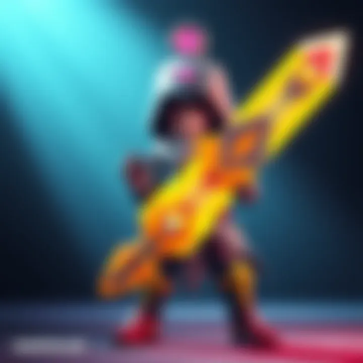 Nokko, the new Warframe character, stands ready with a large sword, showcasing its charming design and vibrant colors.