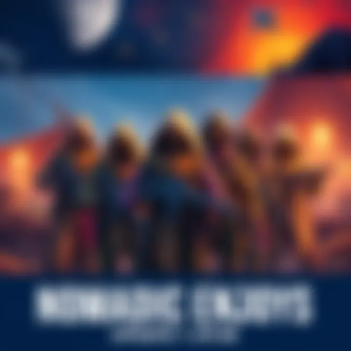 Nomadic Envoys surrounded by traders in Speranza, featuring exclusive gear and the Rascal Grenade Launcher