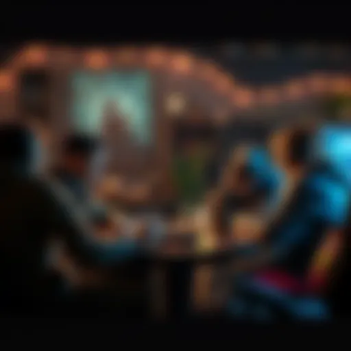 A group of players discussing character traits and backgrounds for roleplay campaigns without combat in a cozy gaming environment.