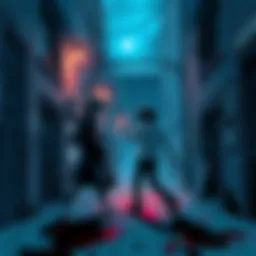 Cover illustration of a non-paranormal horror manga featuring a dark alley scene with two figures in a violent confrontation, showcasing human conflict and emotion.