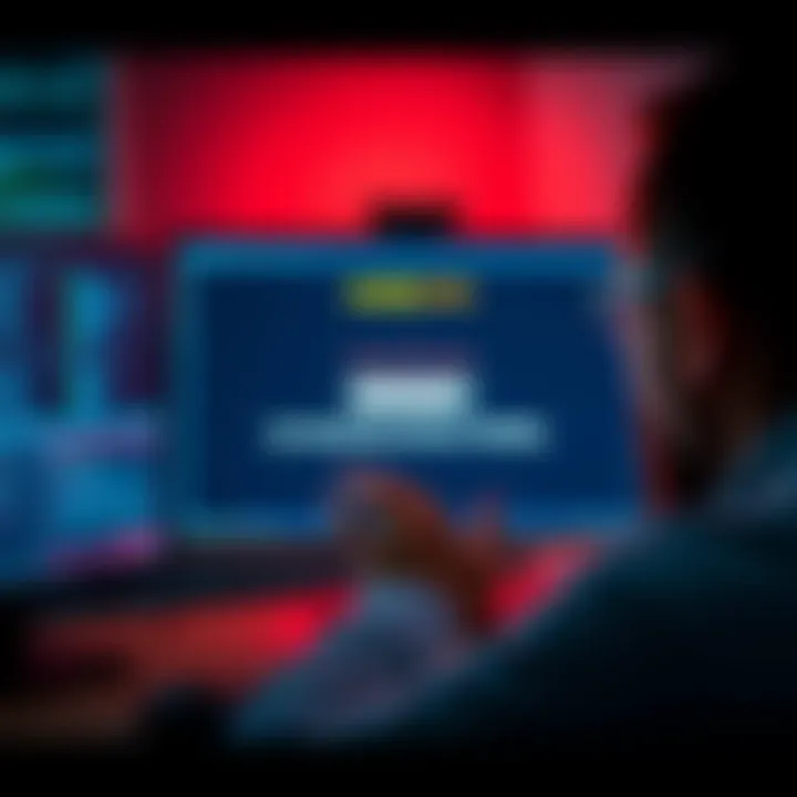 A worried person looking at a computer screen showing a revoked VPN key message