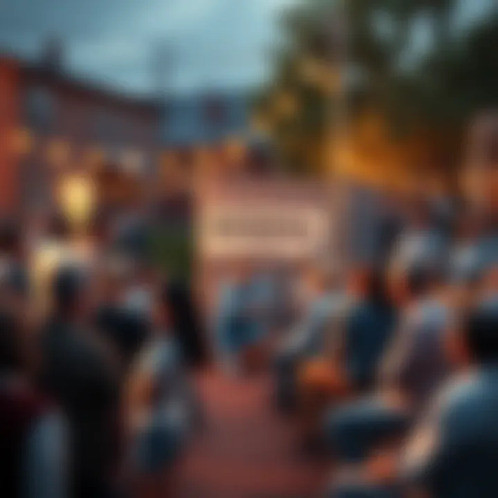 Residents gather for a community meeting at Normal Farm discussing upcoming changes in their neighborhood.