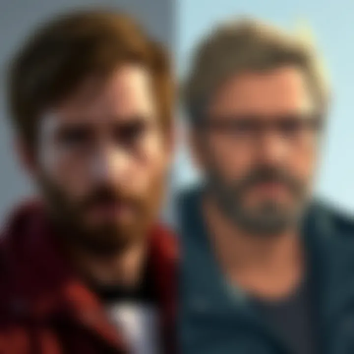 Side-by-side comparison of Normus Reedus' old and new art styles