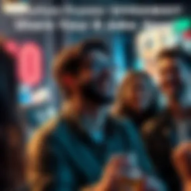 Person sharing a joke A person laughing while telling a joke to a group of friends