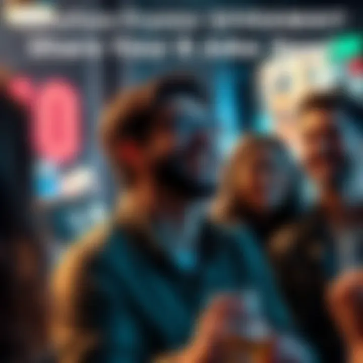 Person sharing a joke A person laughing while telling a joke to a group of friends