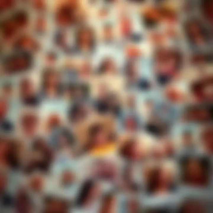 Nostalgic Facebook Memories A collage of old photos showcasing joyful moments and memories shared on Facebook, highlighting simple times and smiles.