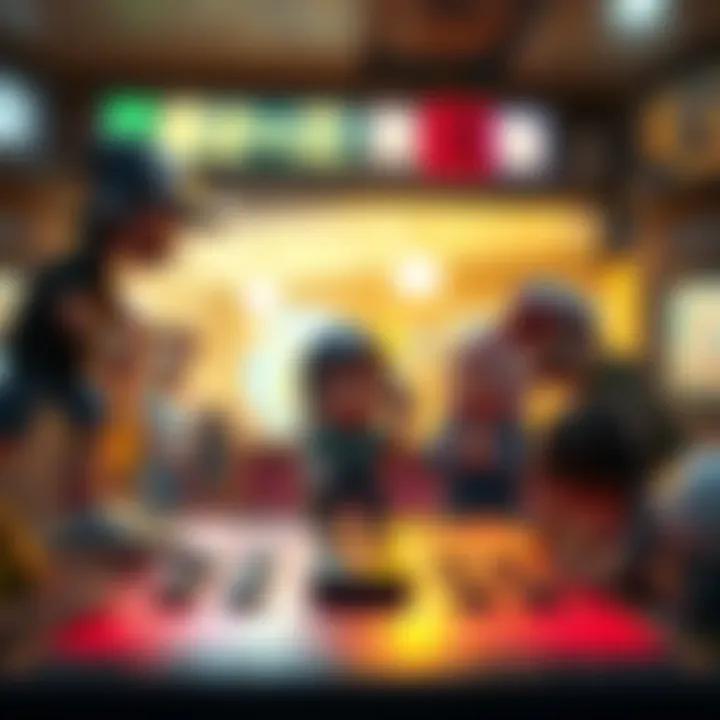 Nostalgic Game Scene A lively scene featuring characters from a beloved game, showcasing colorful graphics and joyful interactions.