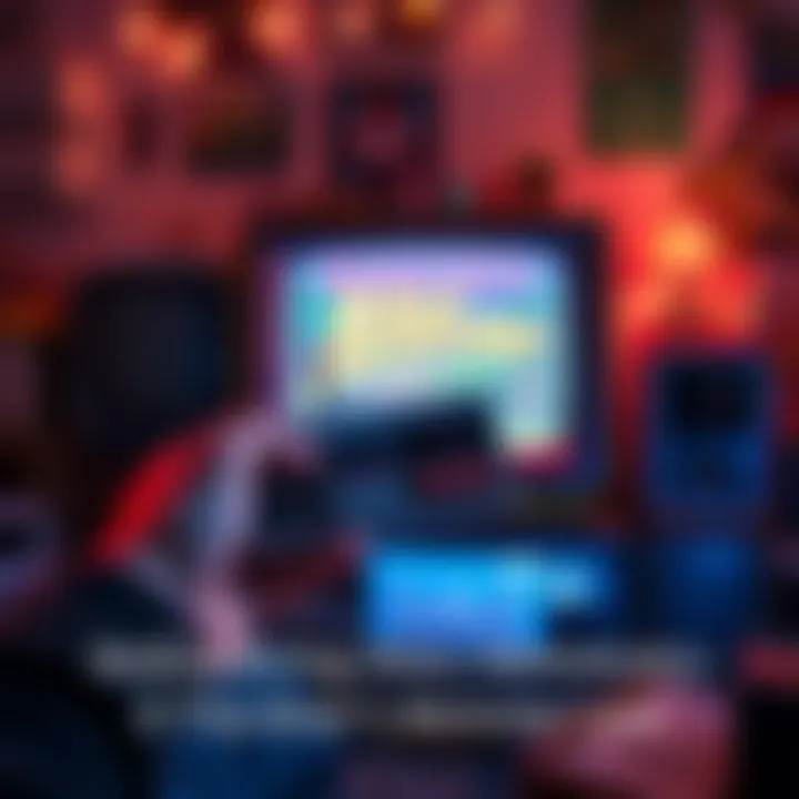 A person holding a classic Nintendo NES controller while playing Bible Adventures on an old TV, surrounded by childhood memorabilia