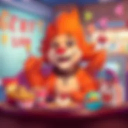 A colorful illustration featuring a character representing Ginger Leon with playful elements, evoking memories and nostalgia, surrounded by familiar snacks and fun decorations.