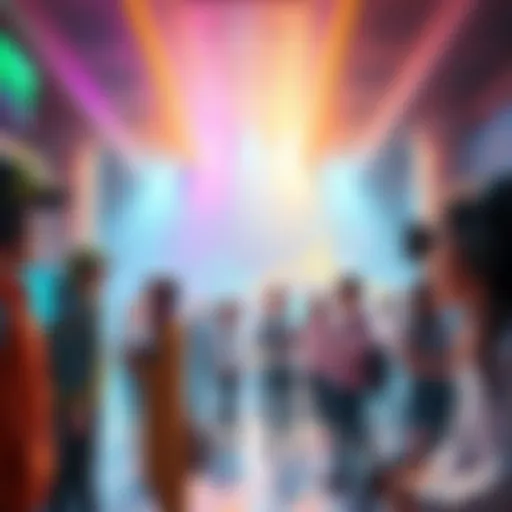 Notable AR Players in Lobby A colorful display of standout characters in AR gaming, showcasing diverse player identities and their interactions in a lively gaming lobby.