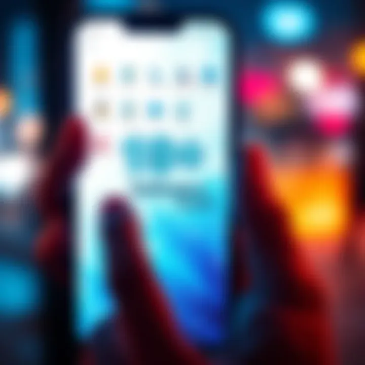 A smartphone screen showing notifications frozen at 99+, with a frustrated person looking at it