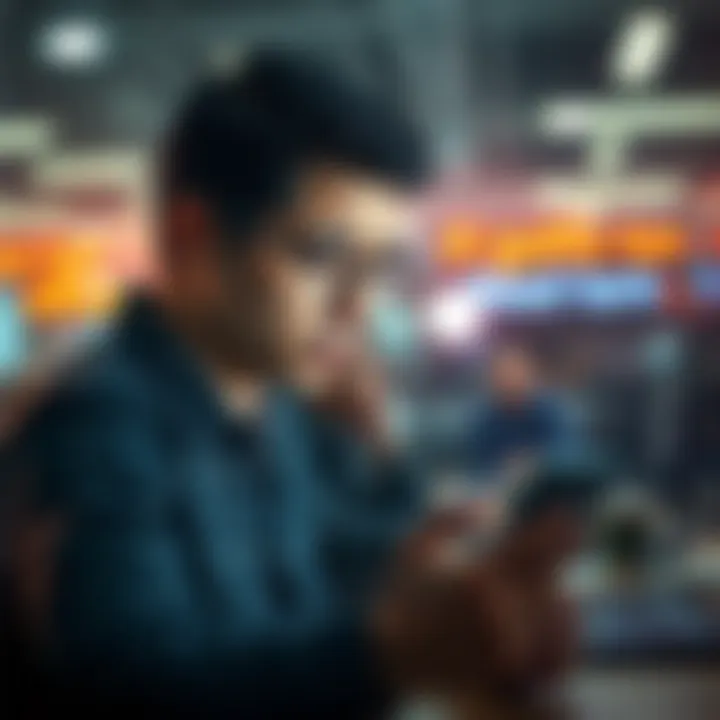 A person looking frustrated at a smartphone with notification sounds interrupting their work