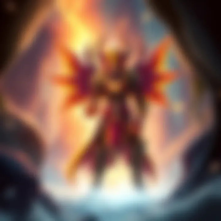 A character named Nozdormu stands in a mystical setting, glowing with energy, representing faster gameplay.