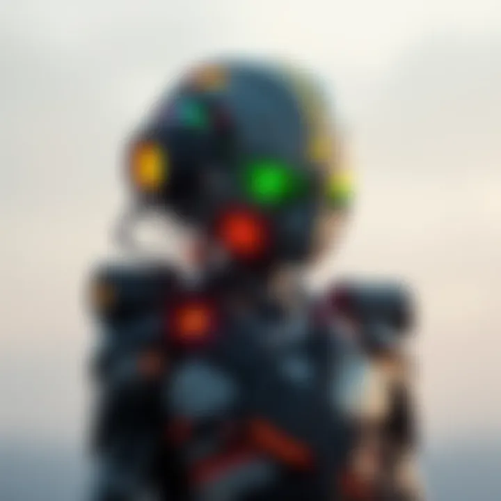 An artistic representation of Npc Titan, showcasing a humanoid figure integrated with technology, symbolizing a blend of creativity and artificial intelligence.