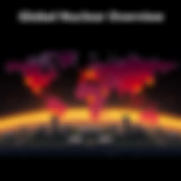 Global Nuclear Reactor Overview A comprehensive world map highlighting various nuclear reactor locations with icons representing different reactor types and statuses.